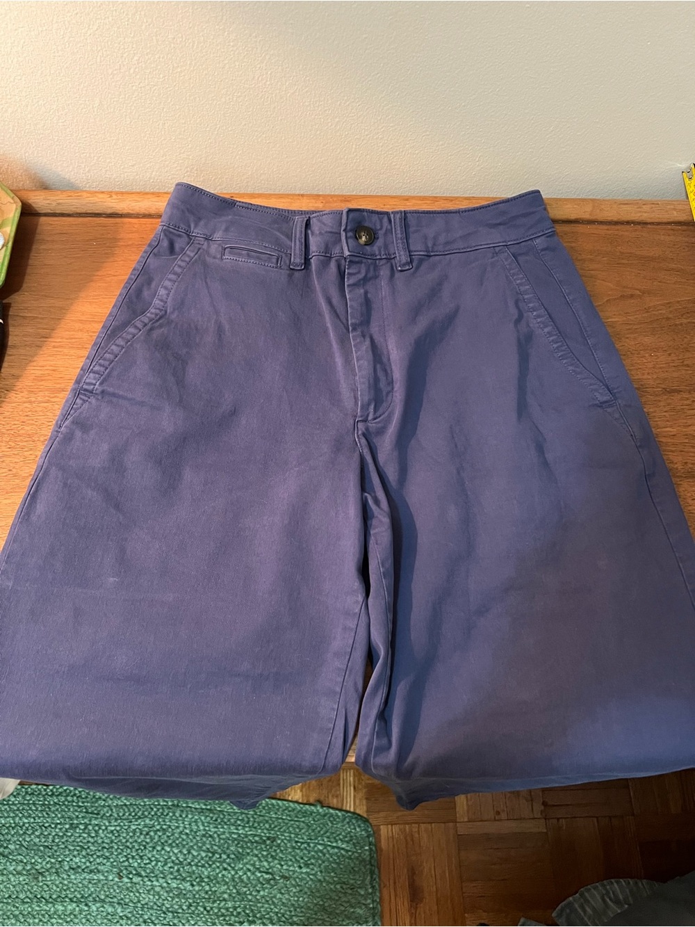 Everlane Blue Casual 100% cotton Trousers size 2 - Picture 2 of 10